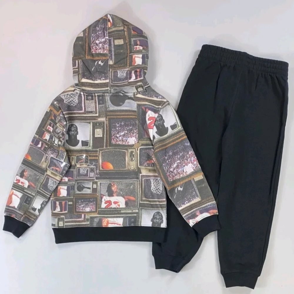 Jordan‎ Set Kids' Brooklyn Printed Fleece Pullover Hoodie Size 5/6 Boys